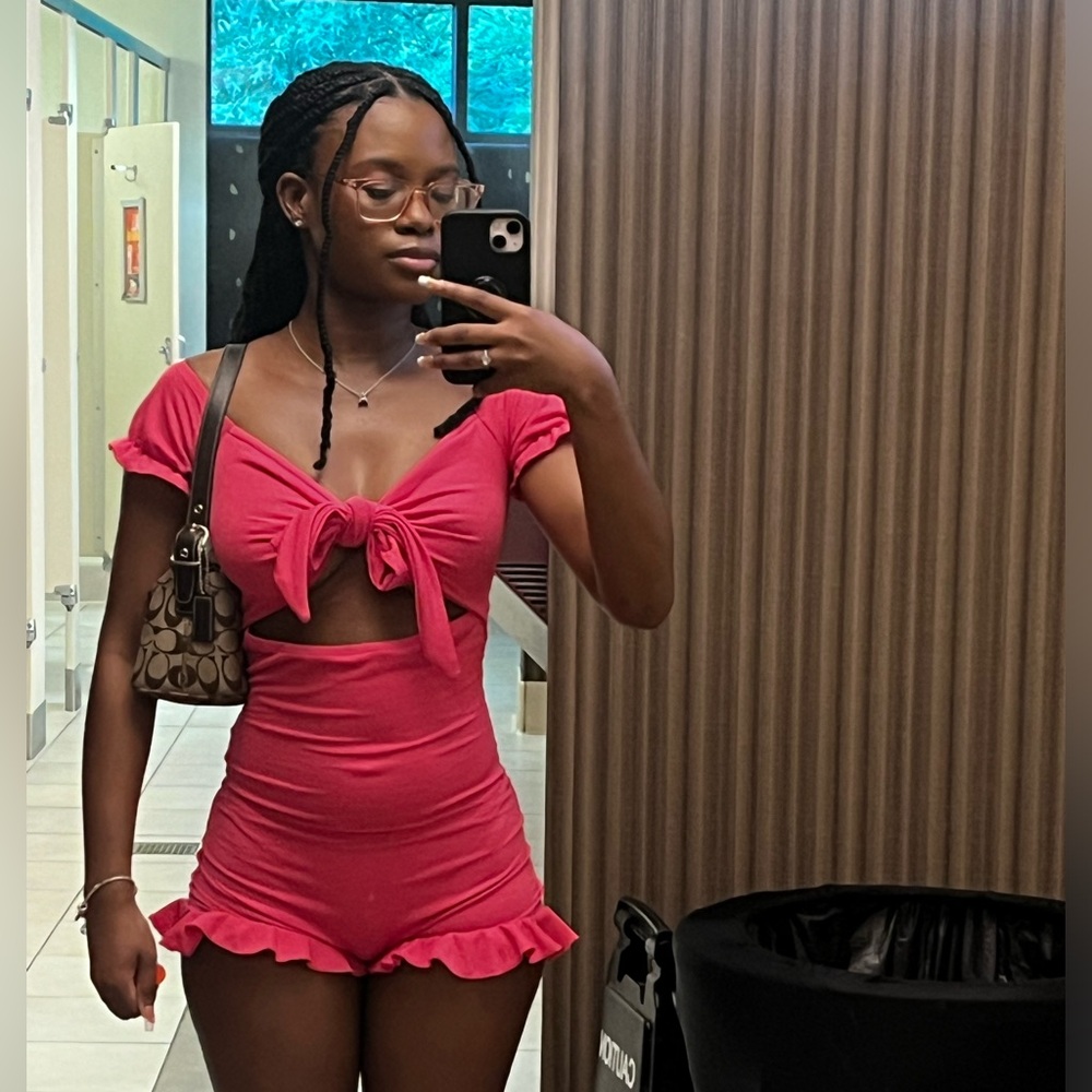Pink Ruffle Romper